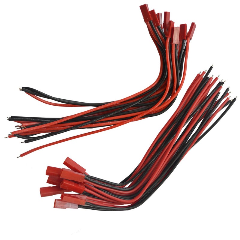 VIMVIPÂ® 10 Pairs 180mm Silica Silicone JST Connector Plug Cable Line Male+Female for RC BEC Lipoï¼ŒResistance High Temperature and High Pressure 200C 600V - Image 4